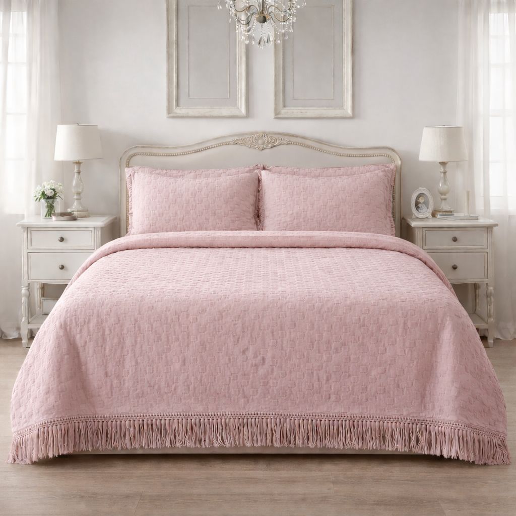 Trapuntina con frange Blanc Mariclo' 260 grammi