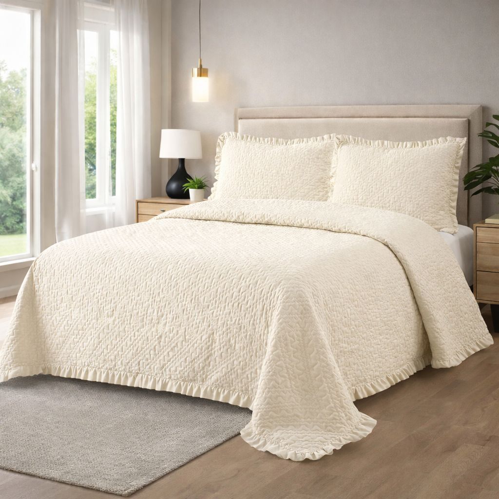 Set trapuntino + 2 federe Matrimoniale Denise zig zag 100grammi