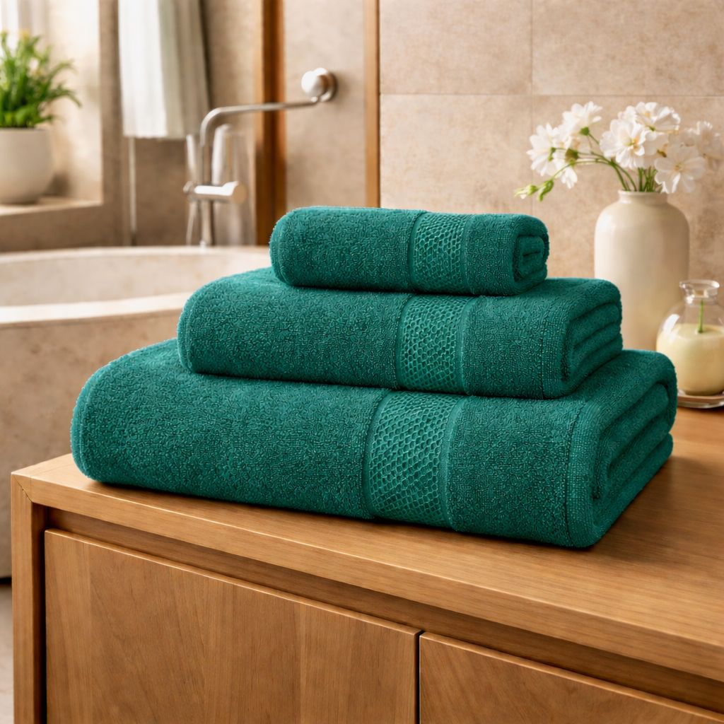 Set 3 Pezzi spugna Telo+ Viso+ Ospite