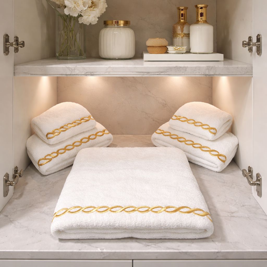 Set 5 pezzi con ricamo Pratesi