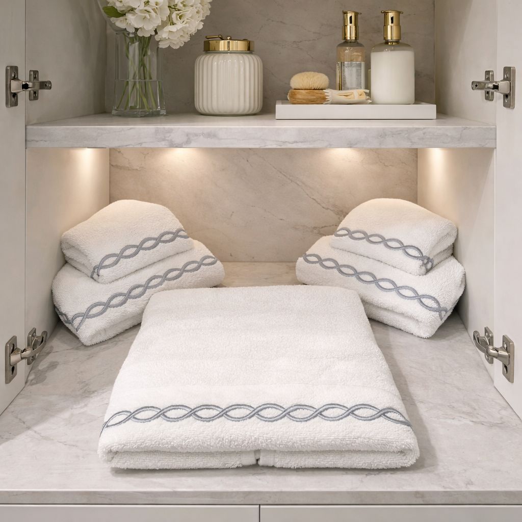 Set 5 pezzi con ricamo Pratesi