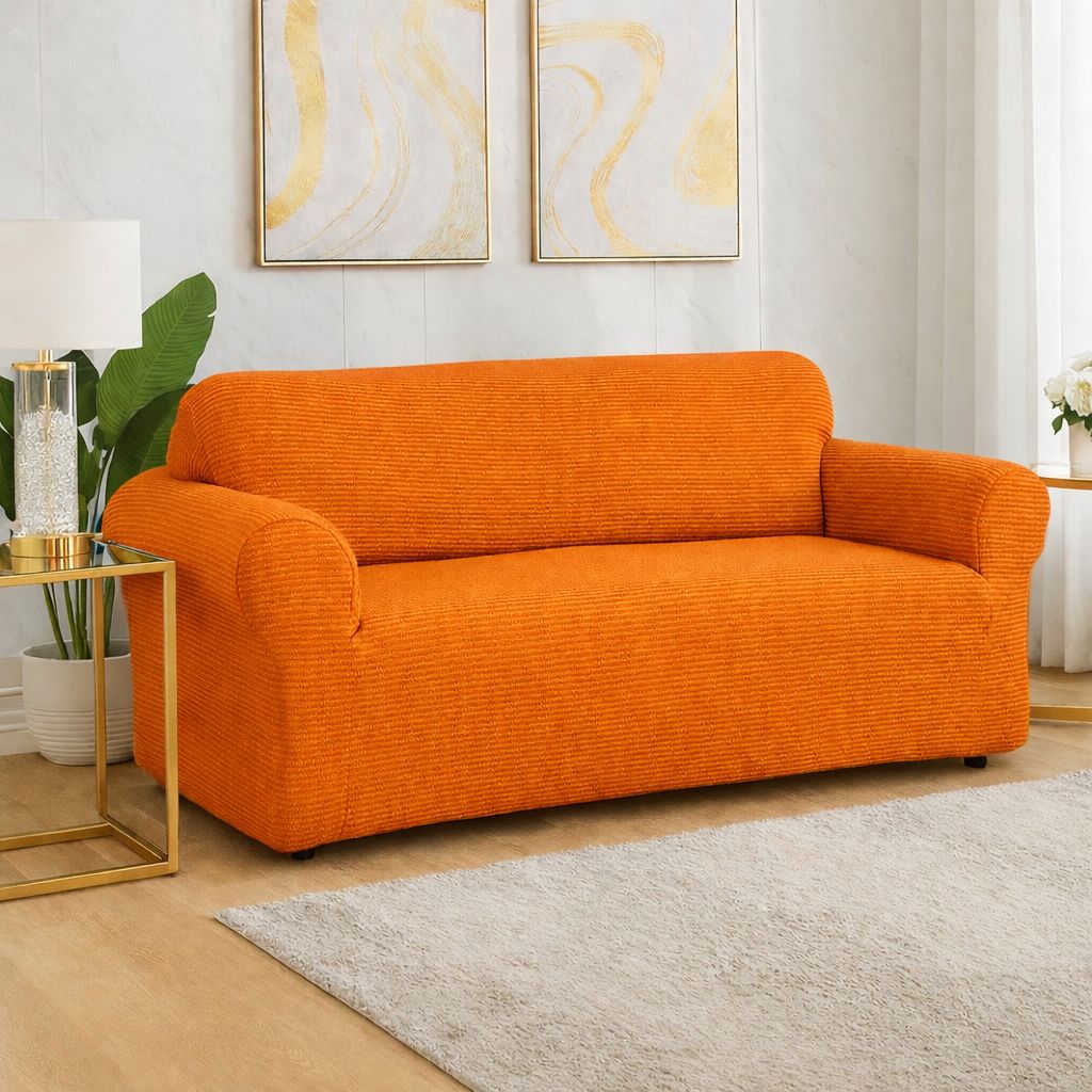 Copridivano Elasticizzato 4 Posti Millerighe in cotone