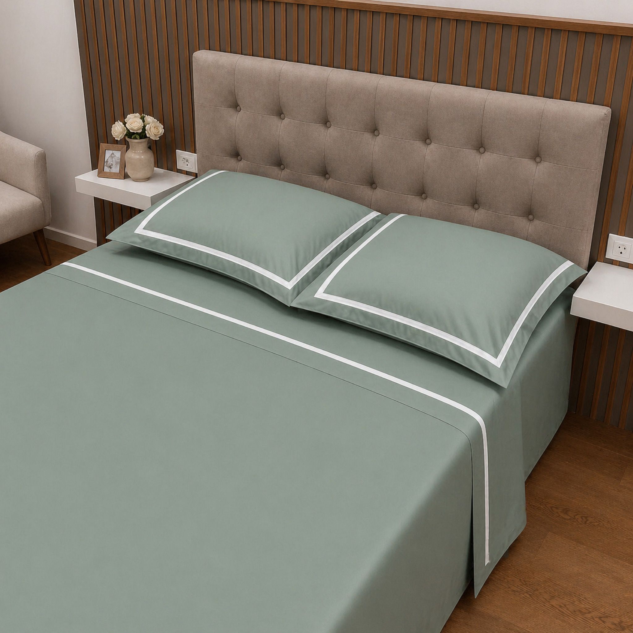 Completo Lenzuola Raso di Cotone art Milano Art Deco