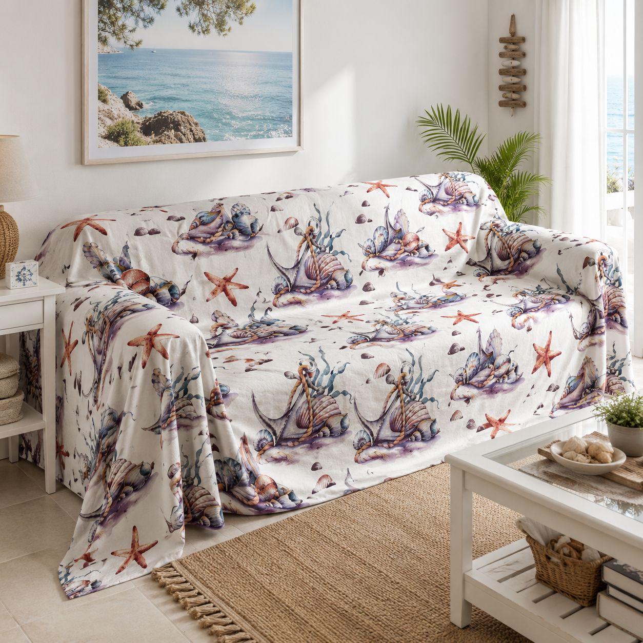 Telo arredo-Gran foulard Ancora Marina