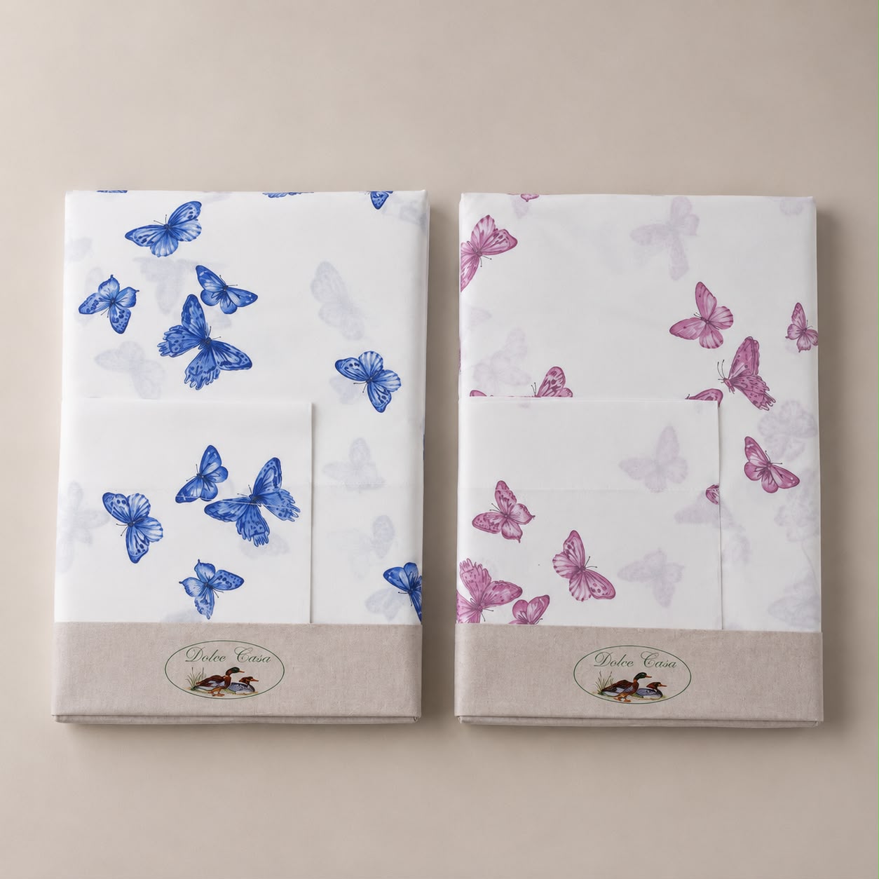 Completo Lenzuola Farfalle percalle