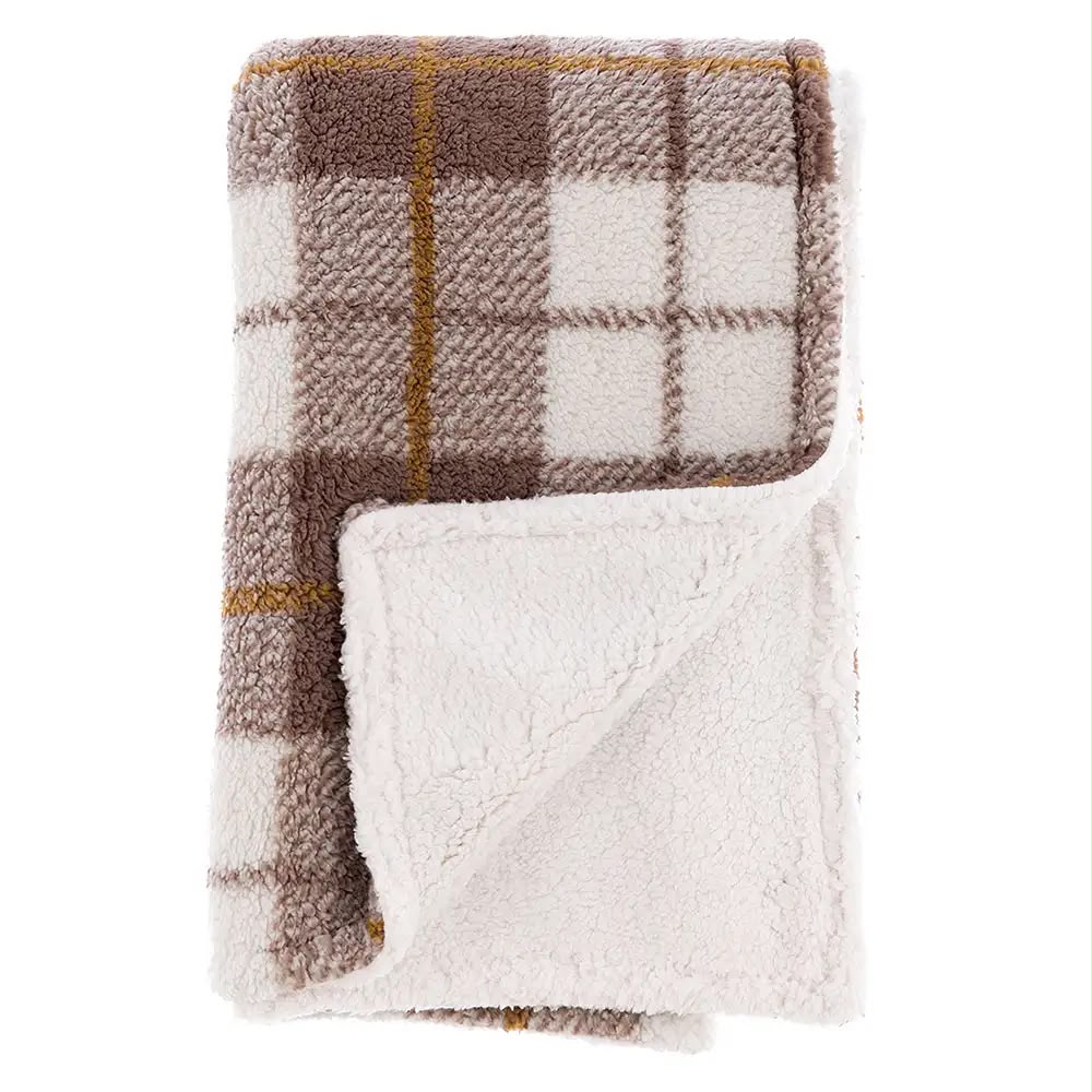 Plaid scozzese con sherpa Blanc Mariclo'