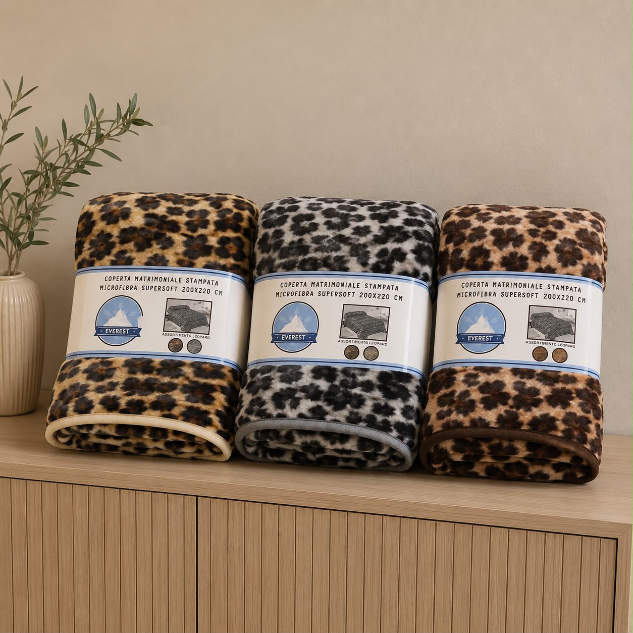 Coperta stampata Everest leopardata