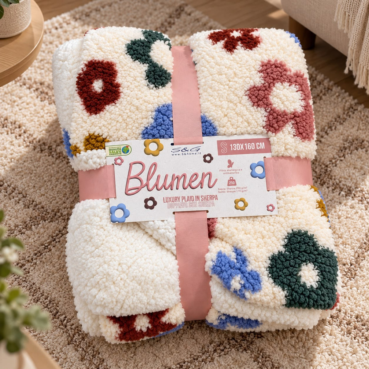 Plaid con sherpa Blumen s & g home