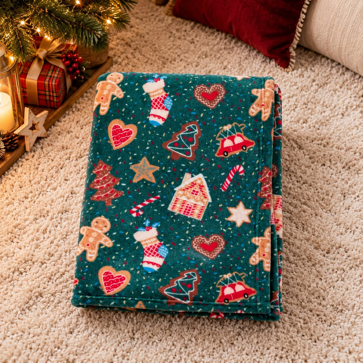 Plaid con sherpa Blanc Mariclo' Pan di zenzero