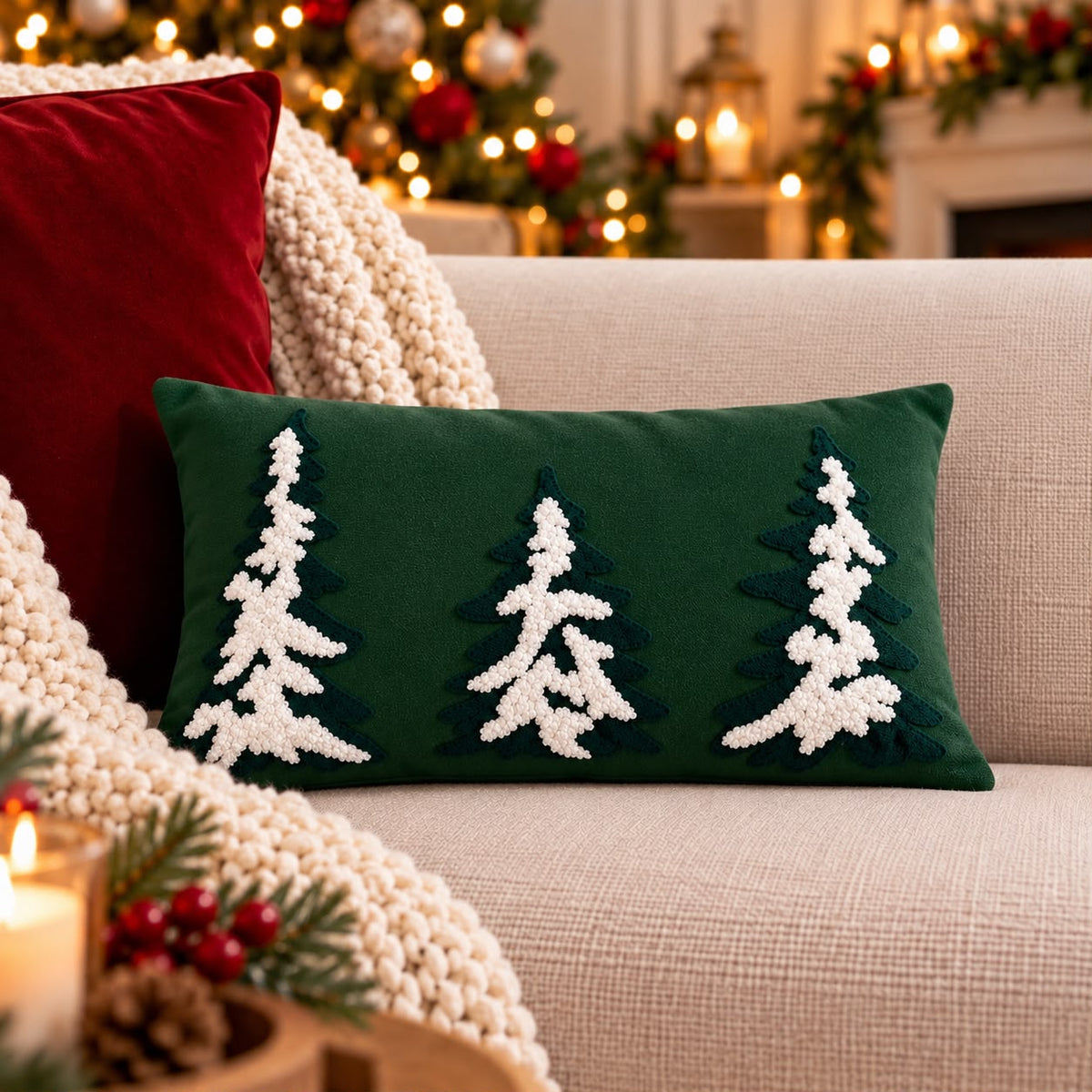 Cuscino Meid Alberi innevati Completo